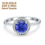 Round Halo Natural Diamond Ring