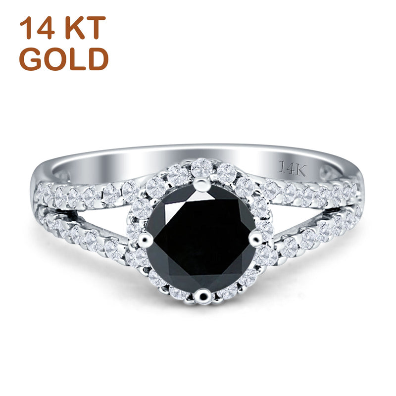 Three Stone Round CZ Gold Ring