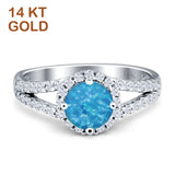 Three Stone Round CZ Gold Ring