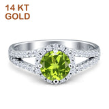 Three Stone Round CZ Gold Ring