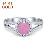 Three Stone Round CZ Gold Ring
