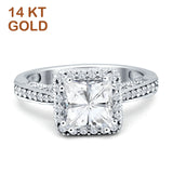 Princess Cut Halo Tapered Ring