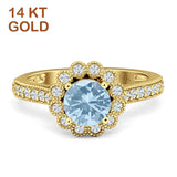 Round Flower Vintage Style Gold Ring