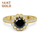 Round Flower Vintage Style Gold Ring