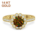 Round Flower Vintage Style Gold Ring