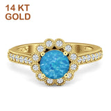 Round Flower Vintage Style Gold Ring