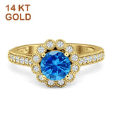 Round Flower Vintage Style Gold Ring