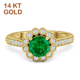 Round Flower Vintage Style Gold Ring