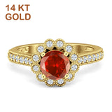 Round Flower Vintage Style Gold Ring