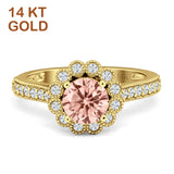 Round Flower Vintage Style Gold Ring