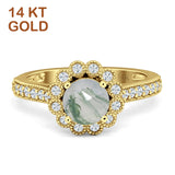 Round Floral Vintage Style Gold Ring