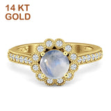 Round Floral Vintage Style Gold Ring