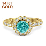 Round Flower Vintage Style Gold Ring