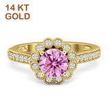 Round Flower Vintage Style Gold Ring