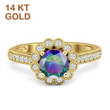 Round Flower Vintage Style Gold Ring
