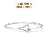 14K Gold 2.11mm Inter Quartet Bangle Bracelet Round Natural Diamond