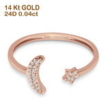 Moon & Star Celestial Diamond Ring