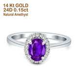 Oval Halo Natural Diamond Ring