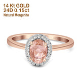 Oval Halo Natural Diamond Ring