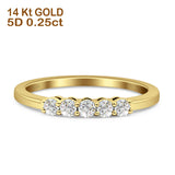 Five Stone Ring Stackable Band