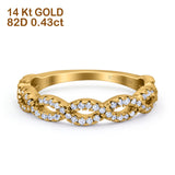 Half Eternity Twisted Infinity Diamond Band