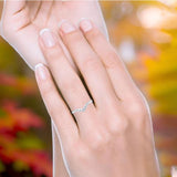 Half Eternity Cubic Zirconia Chevron Ring Wedding Band 925 Sterling Silver