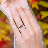 Three Stone Oval Natural Stone Trio Ring