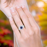 Two Piece Round Natural Stone Bridal Ring