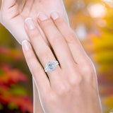 Two Piece Round Natural Stone Bridal Ring