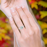 Art Deco Round Natural Stone Halo Ring