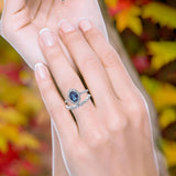 Art Deco Two Piece Oval Natural Stone Ring