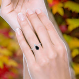 Pear Teardrop Natural Stone Chevron Ring