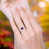 Art Deco Round Natural Stone Wedding Ring