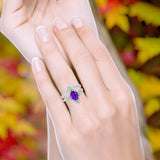 Two Piece Oval Natural Stone Bridal Ring