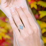 Two Piece Oval Natural Stone Bridal Ring