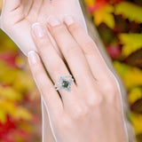 Two Piece Oval Natural Stone Bridal Ring