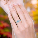 Art Deco Round Natural Stone Wedding Ring