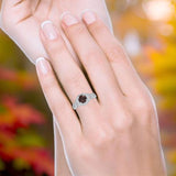 Art Deco Round Natural Stone Wedding Ring