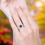 Two Piece Round Natural Stone Cluster Ring