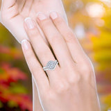 Two Piece Round Natural Stone Cluster Ring