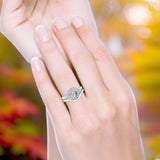 Two Piece Round Natural Stone Cluster Ring