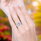 Two Piece Round Natural Stone Cluster Ring
