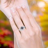 Two Piece Round Natural Stone Cluster Ring