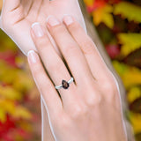 Pear Teardrop Natural Stone Cathedral Ring