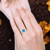 Art Deco Oval Natural Stone Wedding Ring