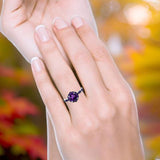 Art Deco Round Natural Stone Floral Ring