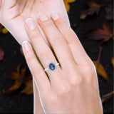 Art Deco Oval Natural Stone Floral Ring