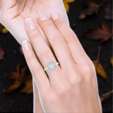 Art Deco Oval Natural Stone Floral Ring