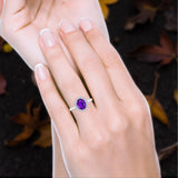 Art Deco Oval Natural Stone Floral Ring