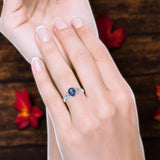 Oval Natural Stone Leaf Design Wedding Ring